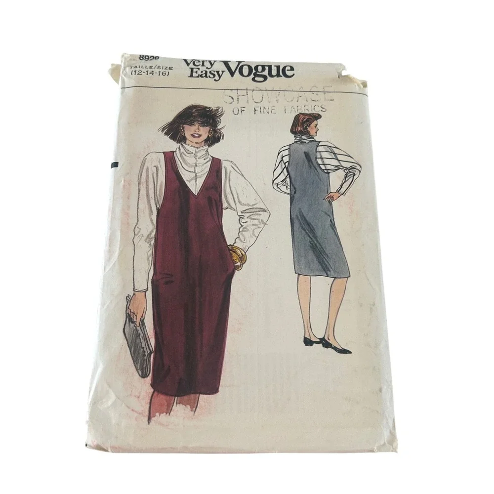 Vogue Sewing Pattern 8929 Misses 12-14-16 Multi Jumper Top 1989 Uncut Vintage